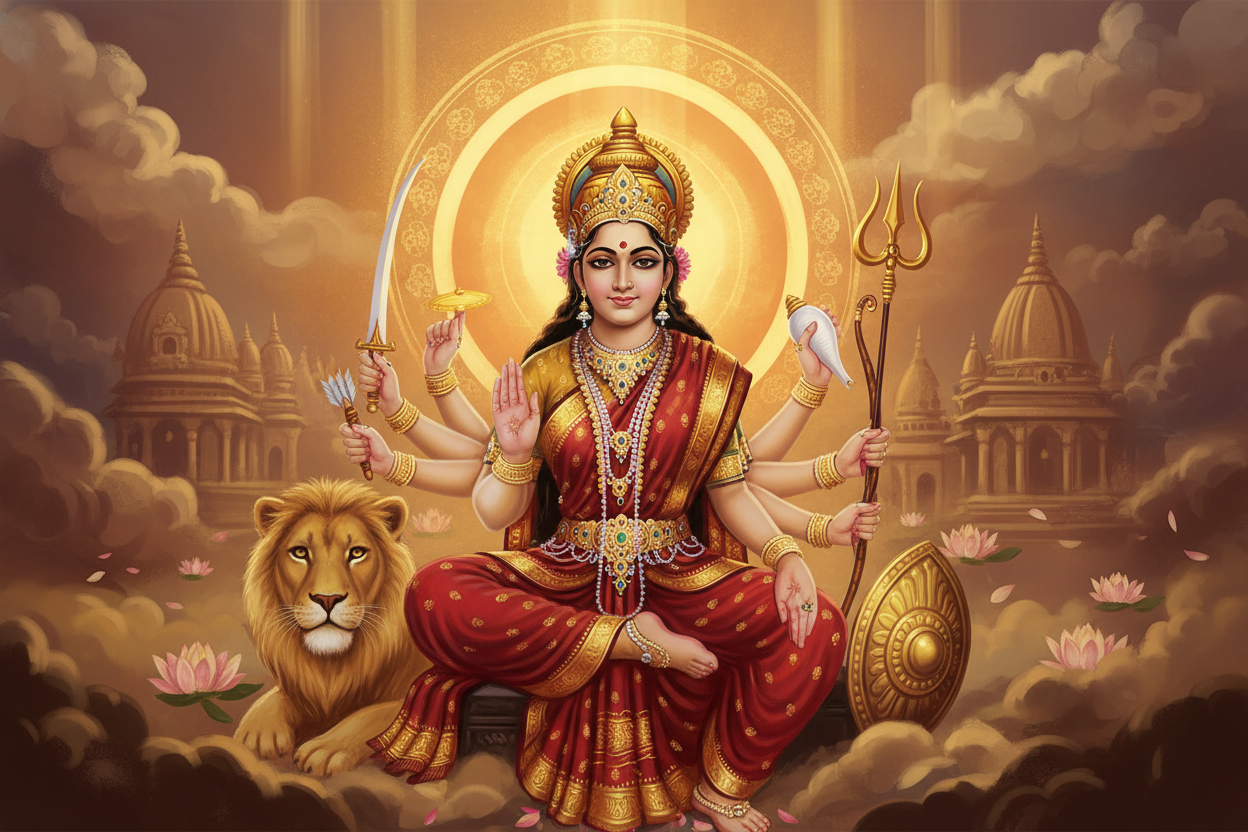 durga in a blessing mudra